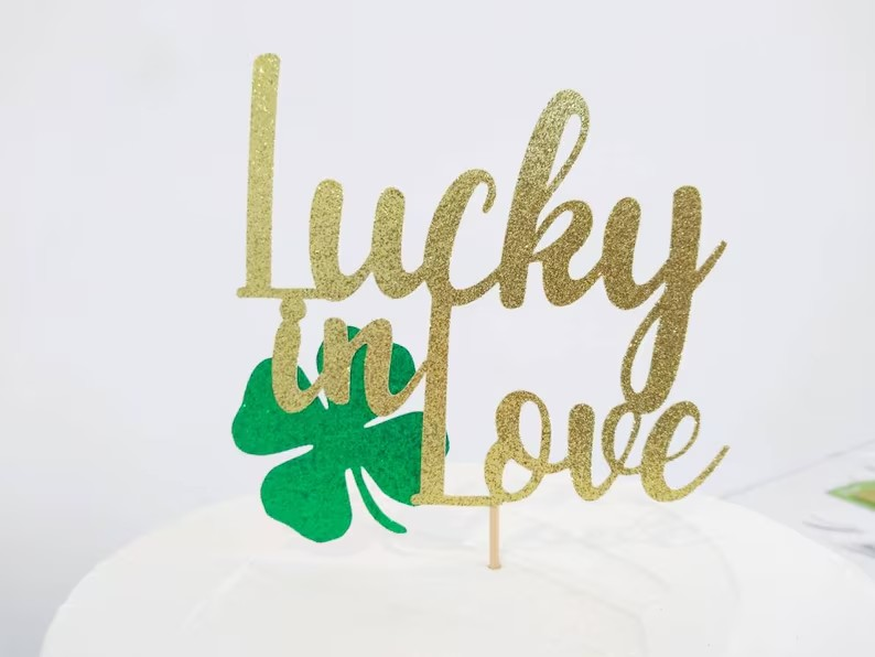 Lucky In Love Cake Topper