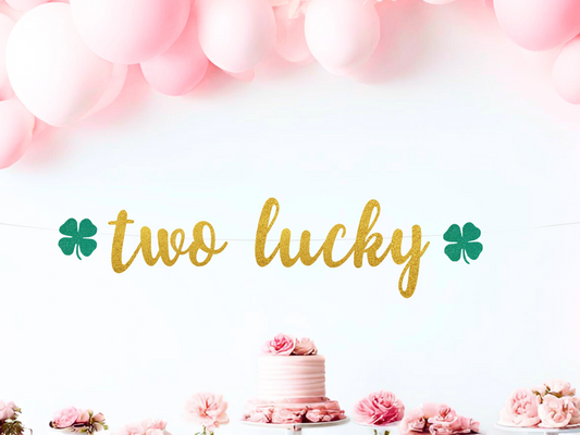 Two Lucky St. Patricks Birthday Banner