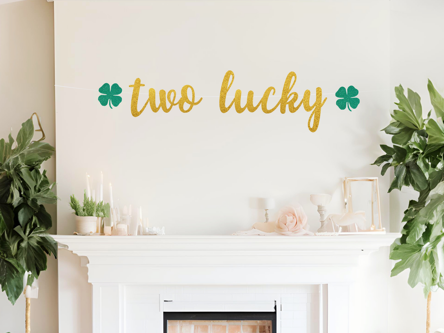 Two Lucky St. Patricks Birthday Banner