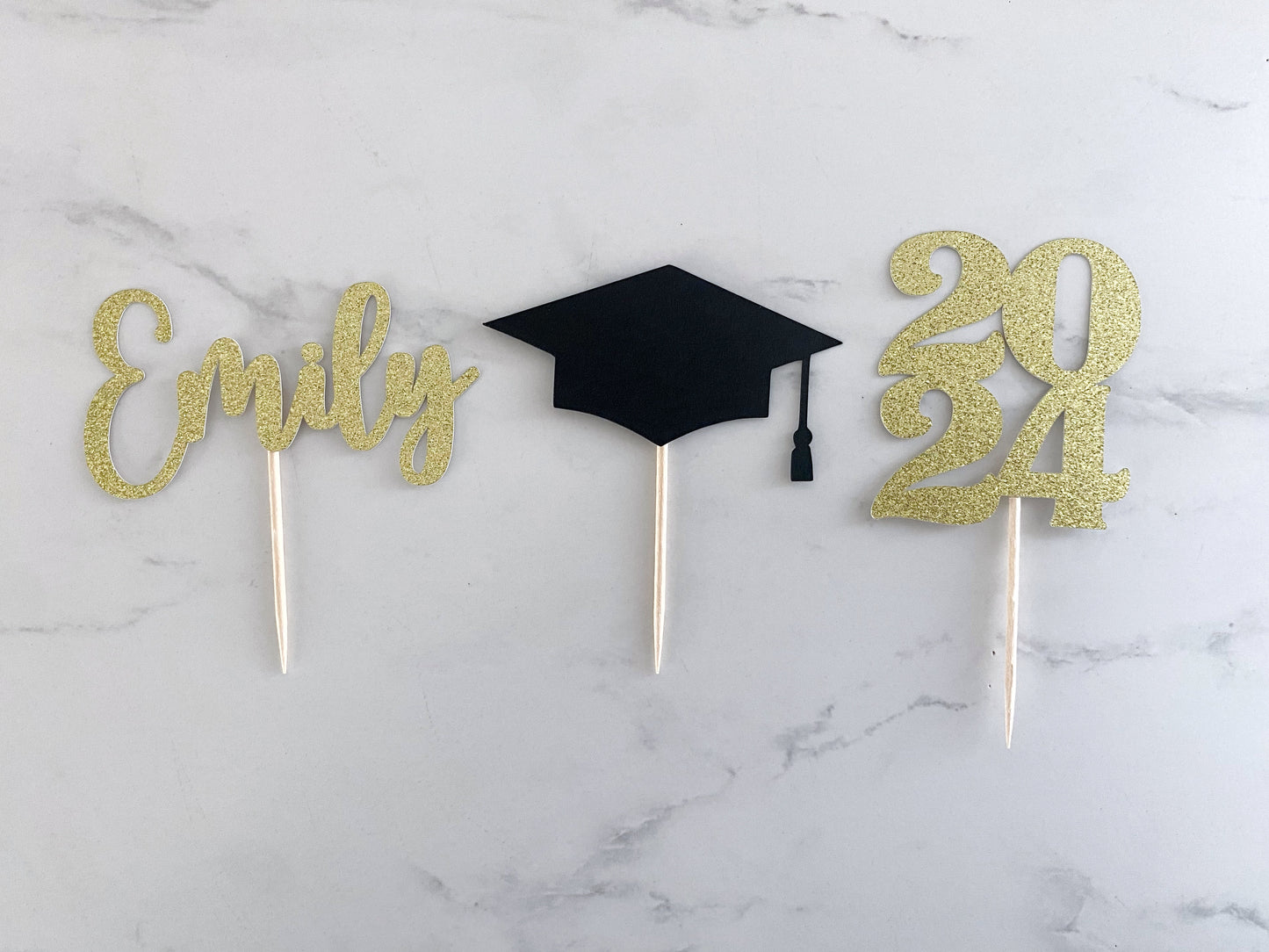 Personalized Graduation Cupcake Toppers