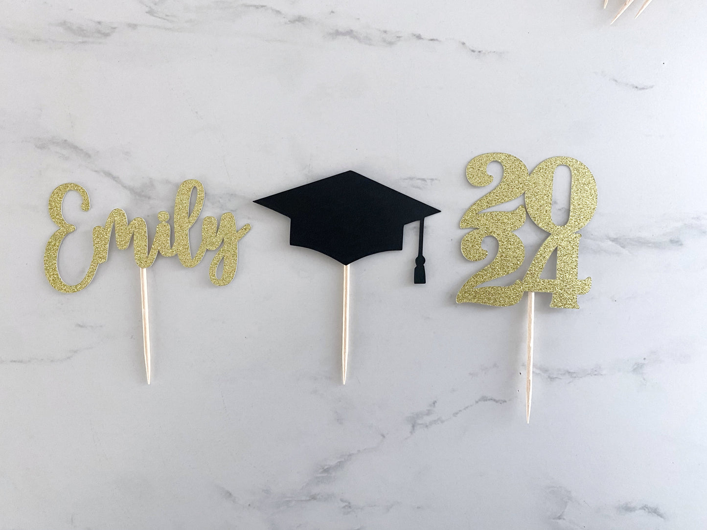 Personalized Graduation Cupcake Toppers