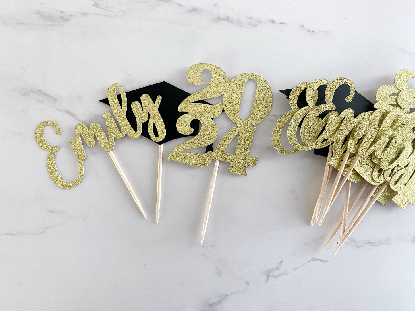 Personalized Graduation Cupcake Toppers