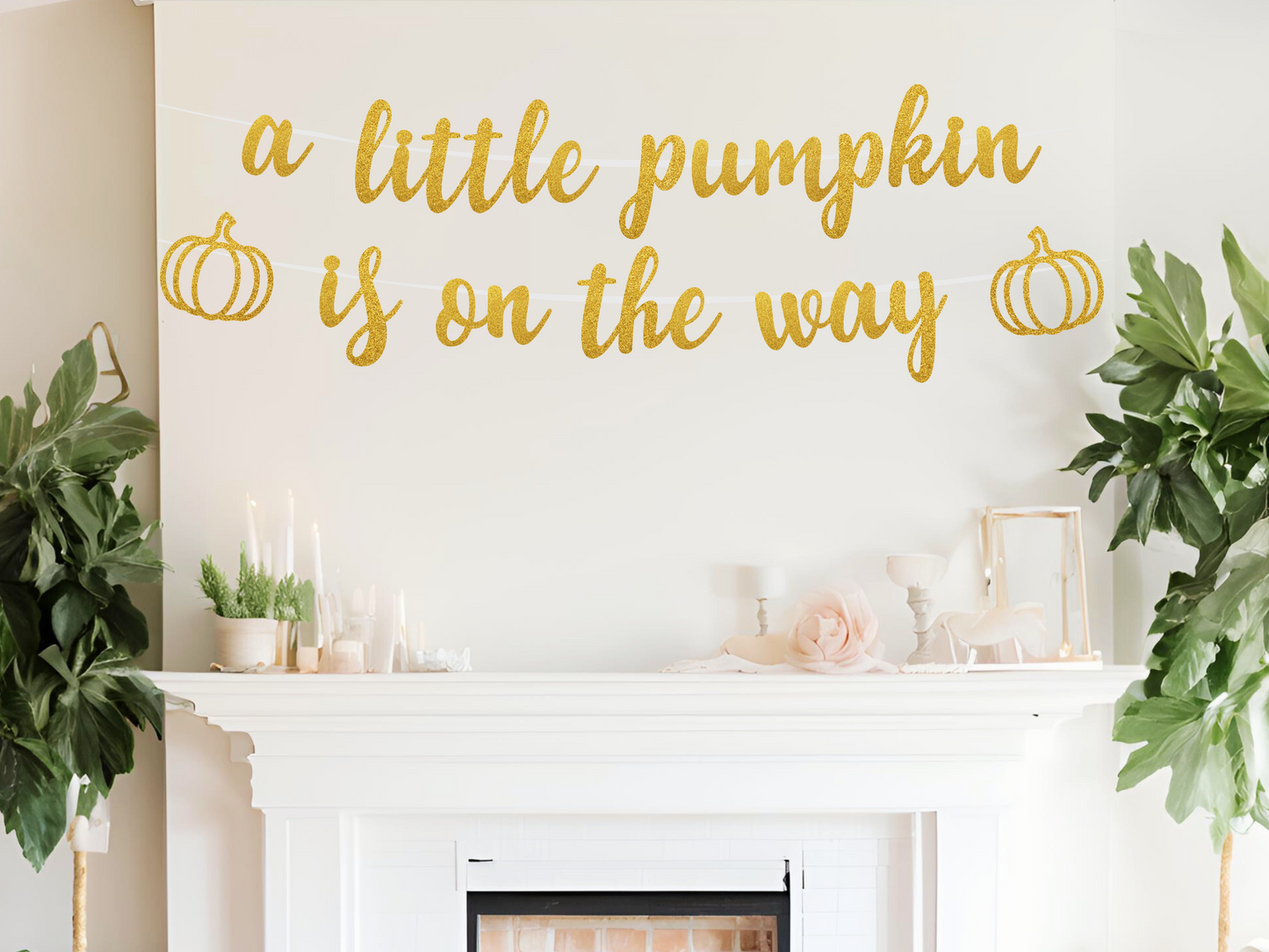 A Little Pumpkin Is On The Way Banner Baby Shower Decor