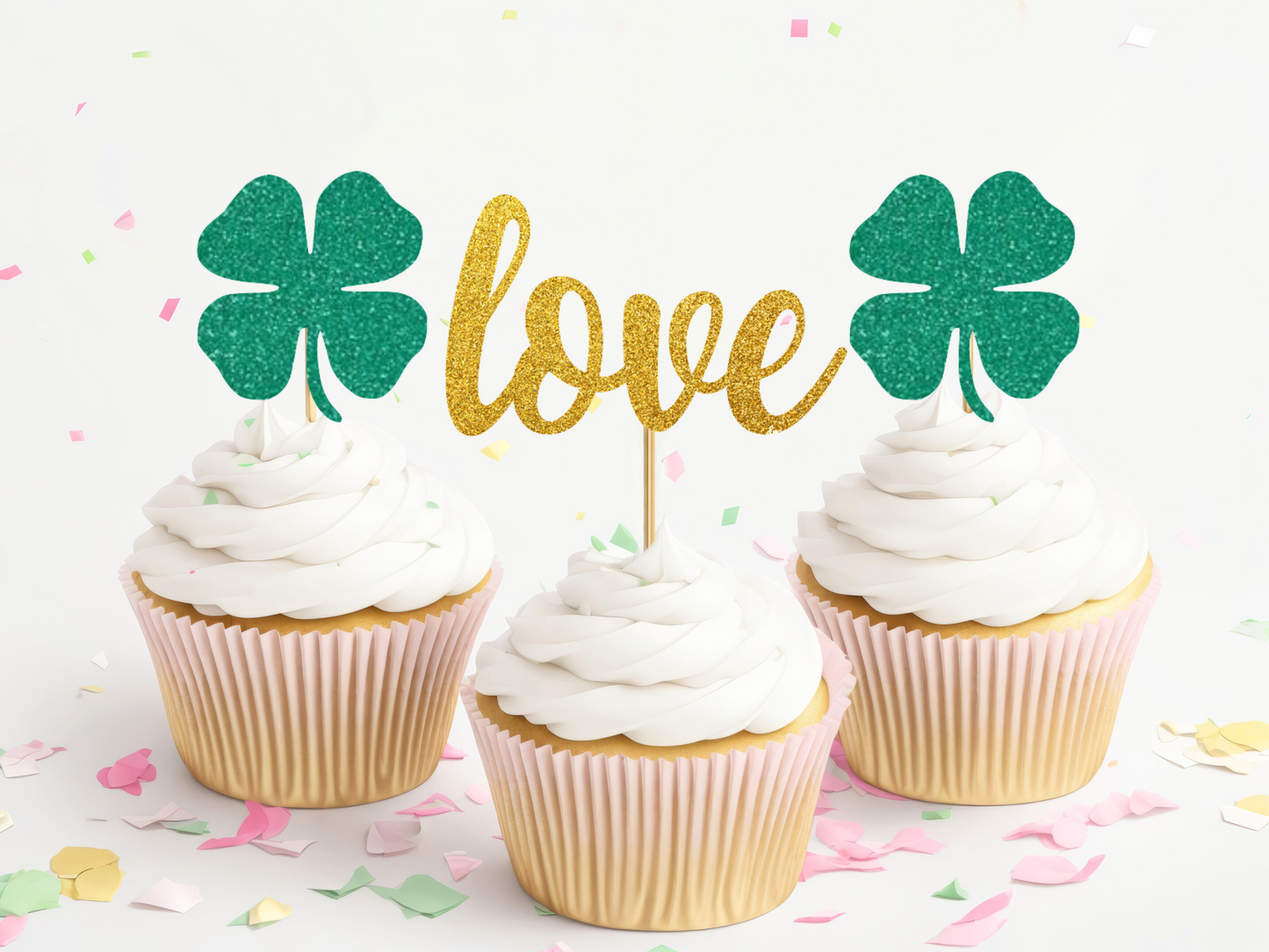 Lucky In Love Cupcake Toppers