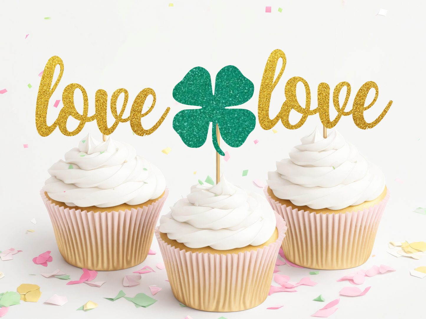 Lucky In Love Cupcake Toppers