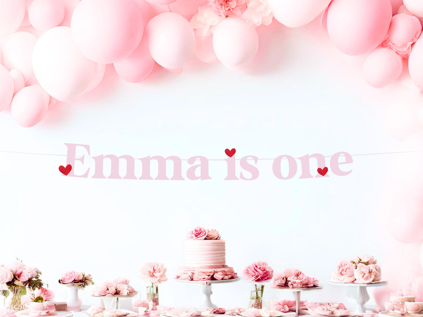 Personalized Valentines Themed Birthday Banner