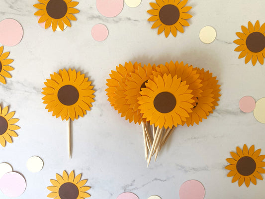 Sunflower Cupcake Toppers