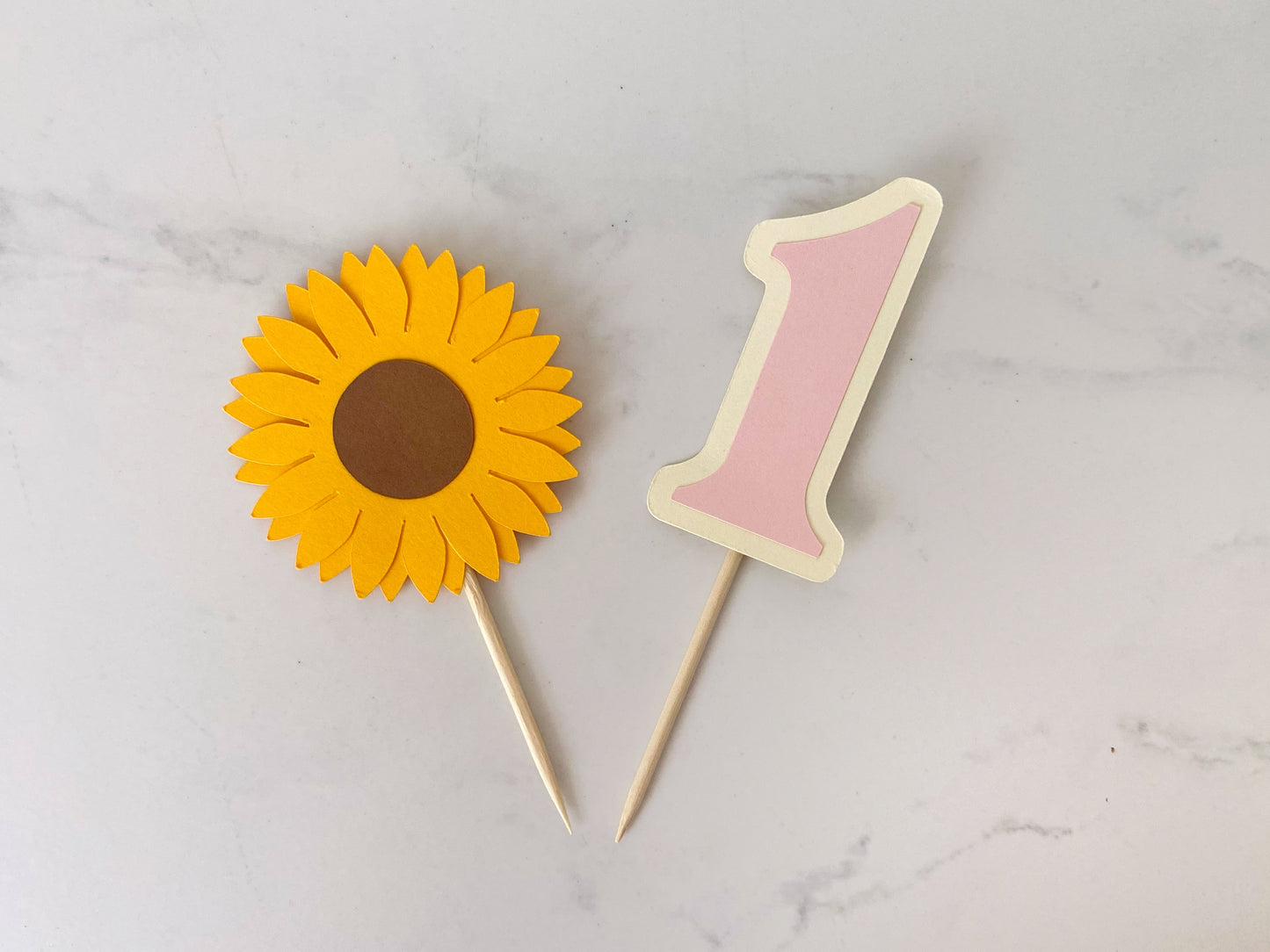 Personalized Sunflower Cupcake Toppers